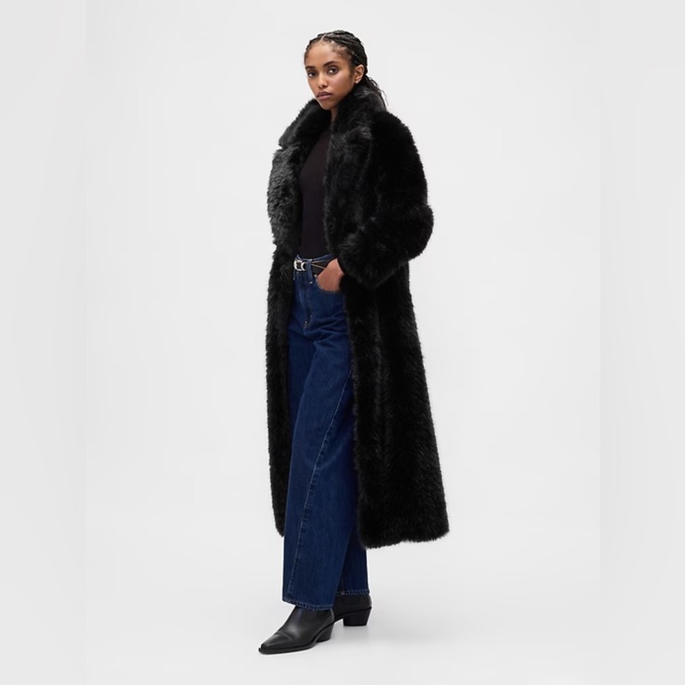 GAP Faux Fur Long Coat - Picture 2 of 11